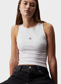 TOP CROP CON CUT-OUT IN JERSEY MILANO, YAF WHT, thumb
