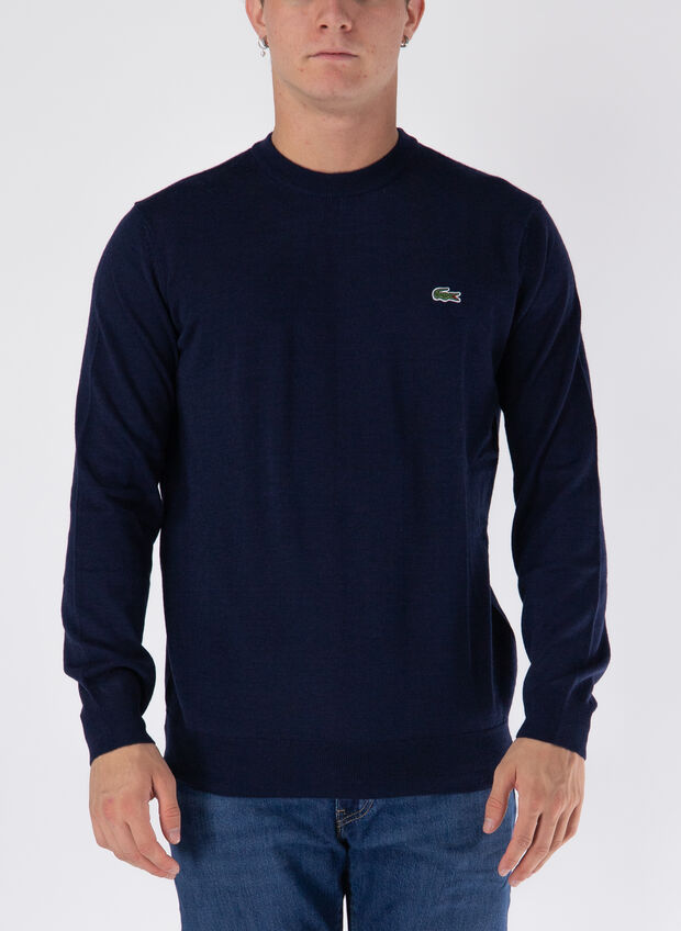 MAGLIONE GIROCOLLO CON LOGO, 166 NVY, large