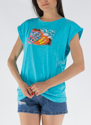 T-SHIRT CON STAMPA STRASS, , small