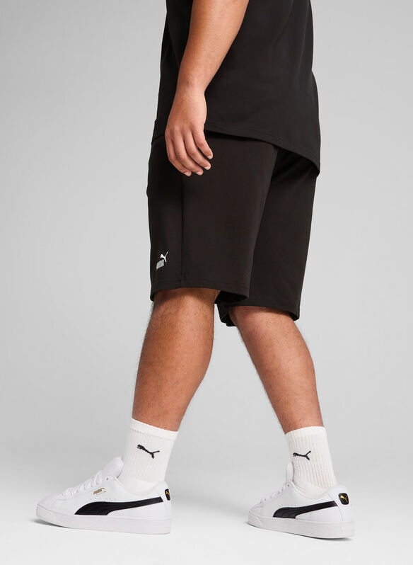SHORTS IN MAGLIA CON LOGO ESSENTIALS, BLK, medium