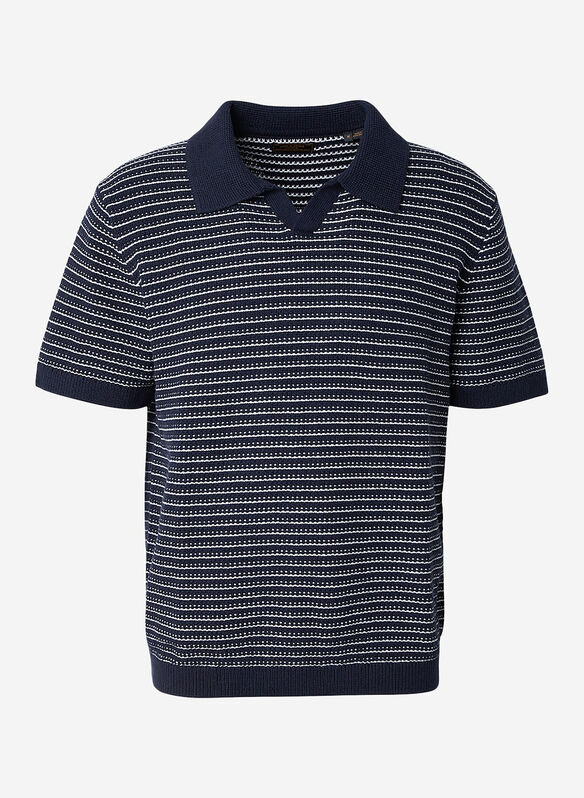 POLO ASHER FILO TRAFORATA, SKY CAPTAIN, medium