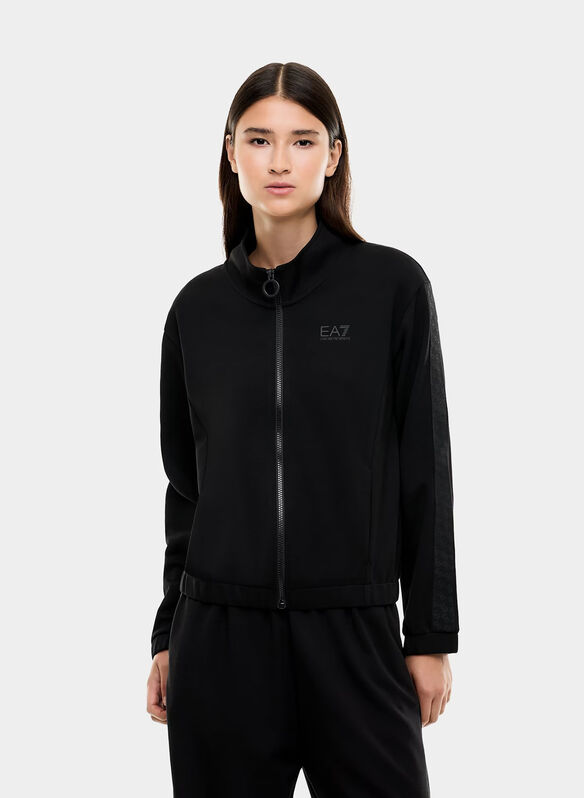 FELPA FULL ZIP TAPE, UC001 BLK, medium