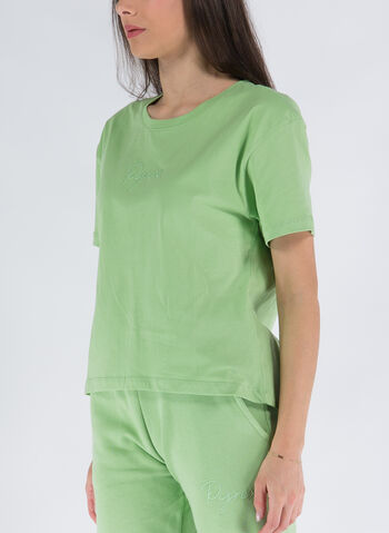 T-SHIRT CROP MICRO LOGO RICAMO, , small