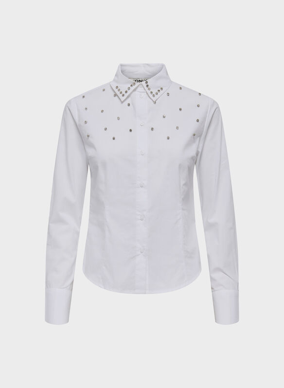 CAMICIA EVORA STRASS, BRIGHT WHITE, medium
