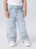 JEANS NOOS RICAMO CUORICINI BAMBINA, LIGHT BLUE BLEACHED, thumb