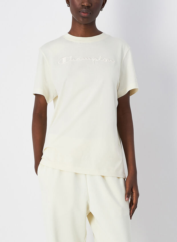 T-SHIRT IN JERSEY CON LOGO TONO SU TONO, , large