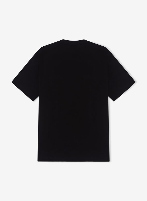 T-SHIRT GIROCOLLO LOGO SERIES IN COTONE, UC001 BLK, medium