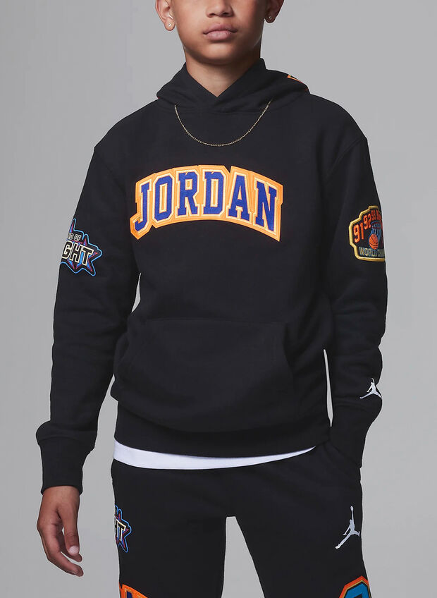 FELPA JORDAN CON CAPPUCCIO RAGAZZO, 023 BLK, large