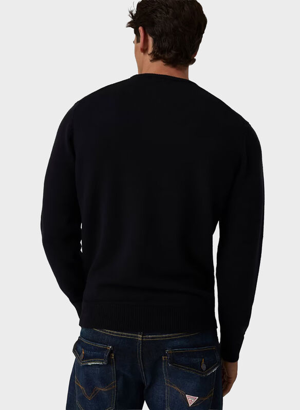 MAGLIONE GIROCOLLO LOGO, JBLK BLK, medium