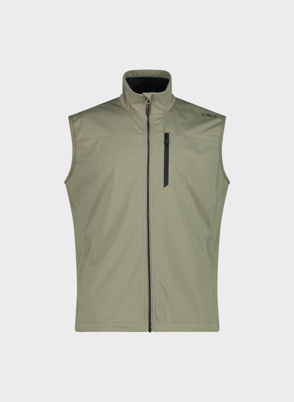 GILET IN SOFTSHELL LEGGERO, E663 SAGE, medium