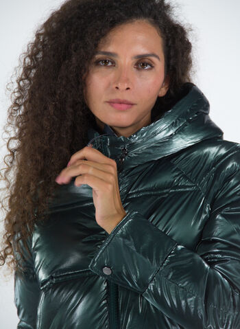 GIUBBOTTO 3/4 SPALMATO CON CAPPUCCIO, 515 VERDE, small