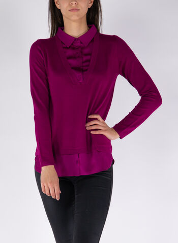 MAGLIONE INSERTO CAMICIA, , small