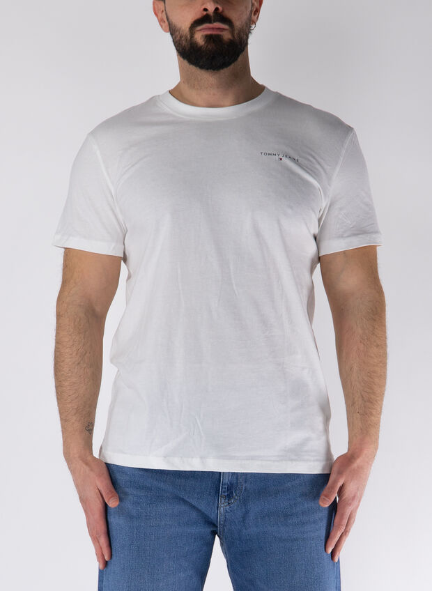 T-SHIRT SLIM LINEAR LOGO, YBL WHT, large
