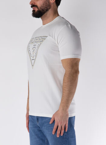 T-SHIRT ACTIVE LOGO A TRIANGOLO, G018 PANNA, small