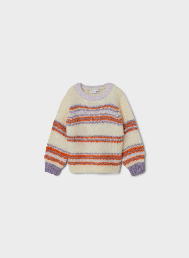 MAGLIONE LAHELLE BAMBINA, BUTTERCREAM PANNA, large