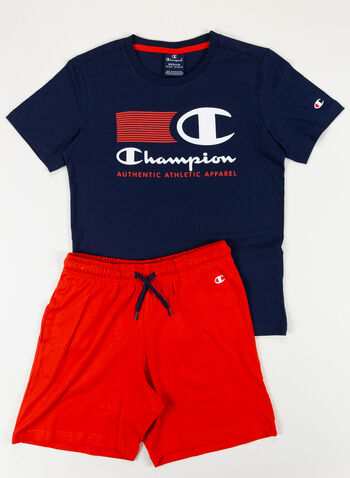 COMPLETO T-SHIRT E SHORTS RAGAZZO, BS503NVYRED, small