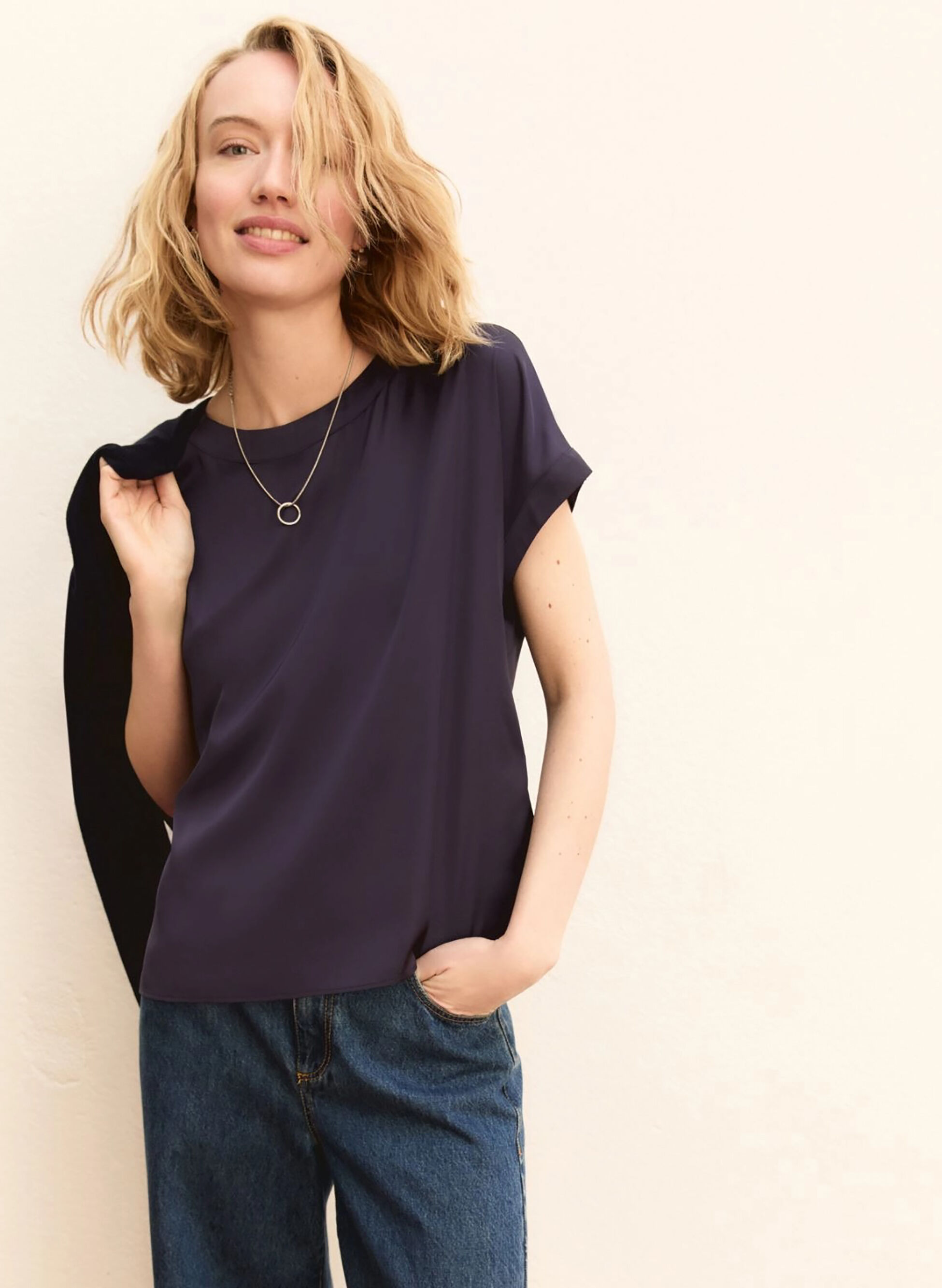 BLUSA IN RASO STRETCH 42