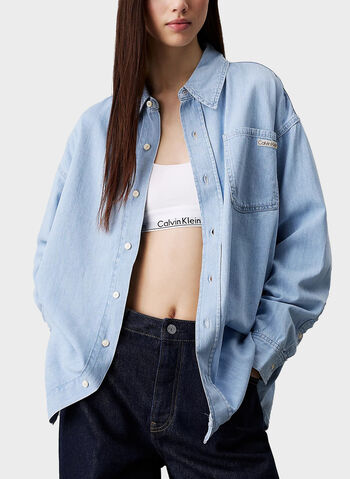 CAMICIA IN JEANS OVER, 1AA CHIARO, small