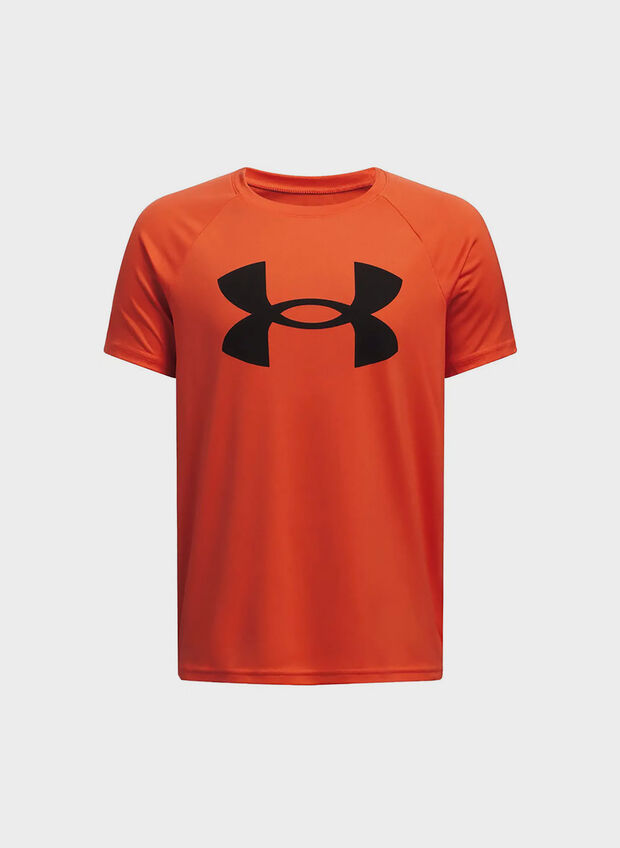 MAGLIA A MANICHE CORTE UA TECH BIG LOGO RAGAZZO, 0847 REDBLK, large