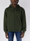 FELPA FULL ZIP CON RICAMO LOGO, VERDONE, thumb