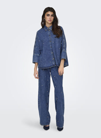 CAMICIA GRACE PIETRE, MEDIUM BLUE DENIM, small