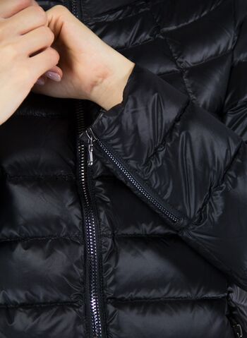 PIUMINO A TRAPEZIO CON CAPPUCCIO, 99BLK, small