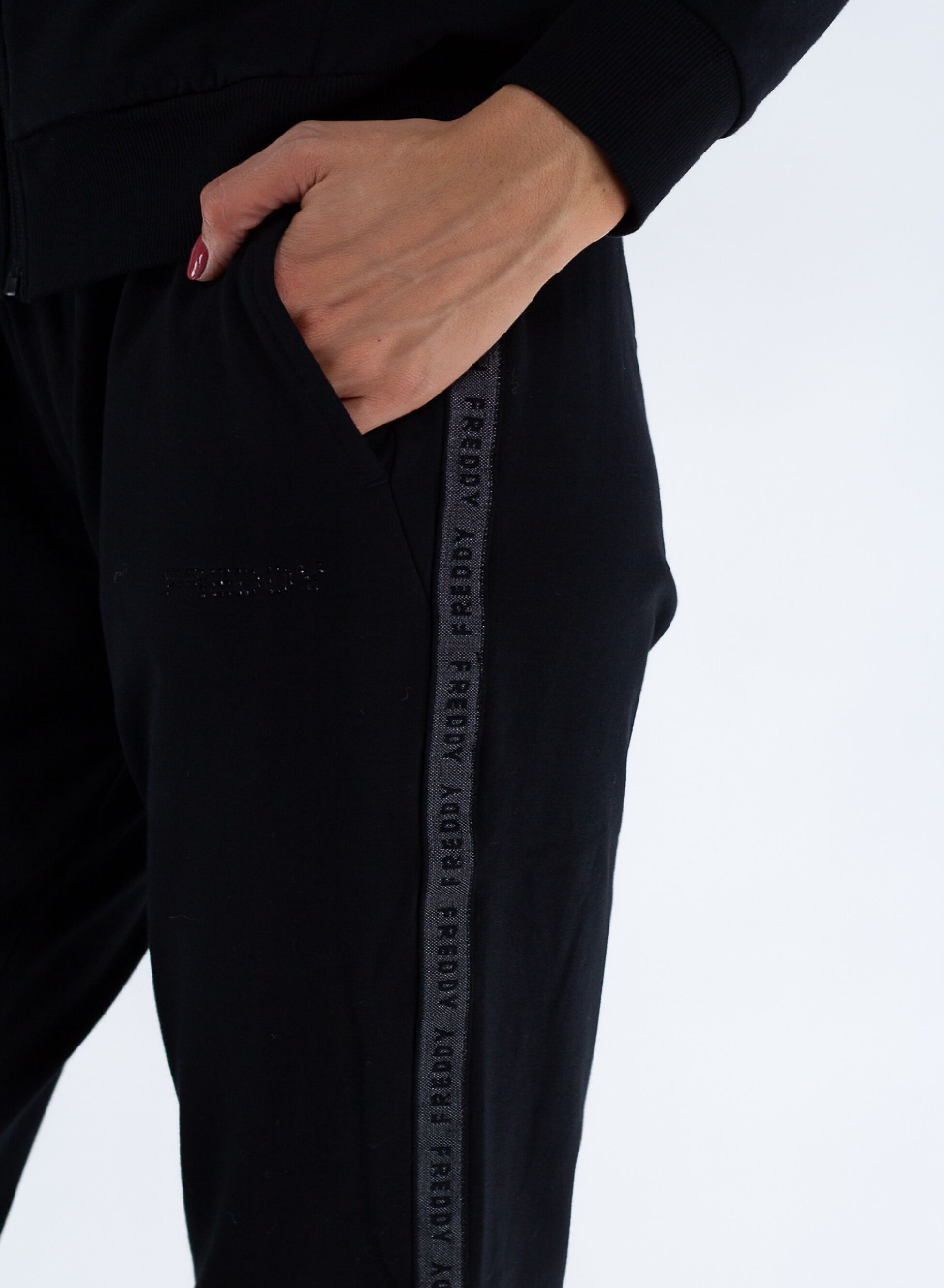 FREDDY TUTA BICOLOR CON STAMPA LOGO SULLA MANICA Bianco, Grigio, Nero Donna  | Sport85