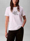 T-SHIRT CLASSICA CON GRAFICA LUCIDA MONOLOGO, YAA WHT, thumb