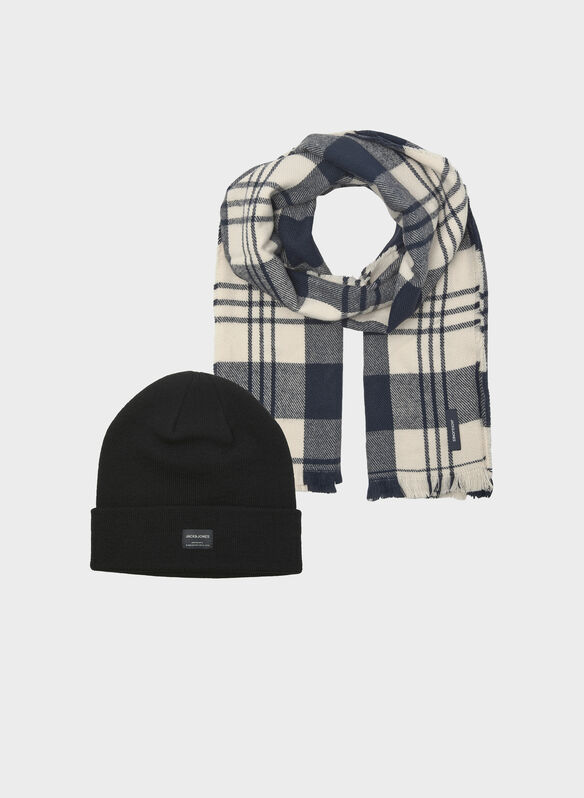 GIFTBOX CON CAPPELLO E SCIARPA CHECK, NAVY BLAZER, medium