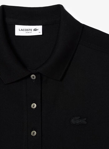 POLO TAGLIO SLIM IN PETIT PIQUE, 031 BLK, small