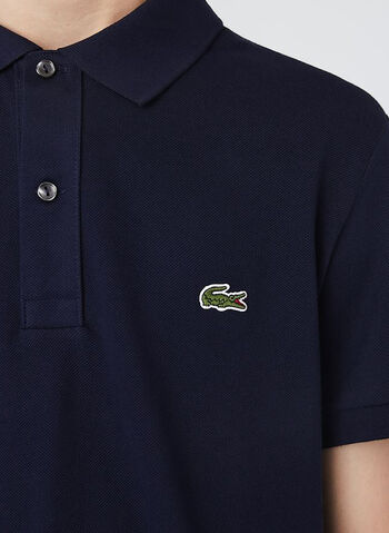 POLO TAGLIO SLIM IN PETIT PIQUE, 166 NVY, small