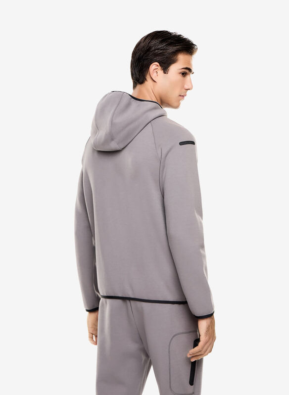FELPA CON CAPPUCCIO DYNAMIC ATHLETE IN TESSUTO TECNICO NATURAL VENTUS7, U8086 SMOKE, medium