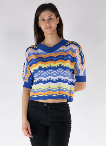 MAGLIONE MANICHE 3/4 A RIGHE, 74 PERVINCA, small