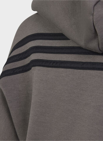 FELPA 3 STRIPES CON CAPPUCCIO RAGAZZO, CHARCOAL, small