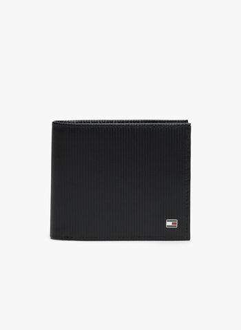 PORTAFOGLIO BIFOLD IN PELLE CON BANDIERINA, BDS BLK, small