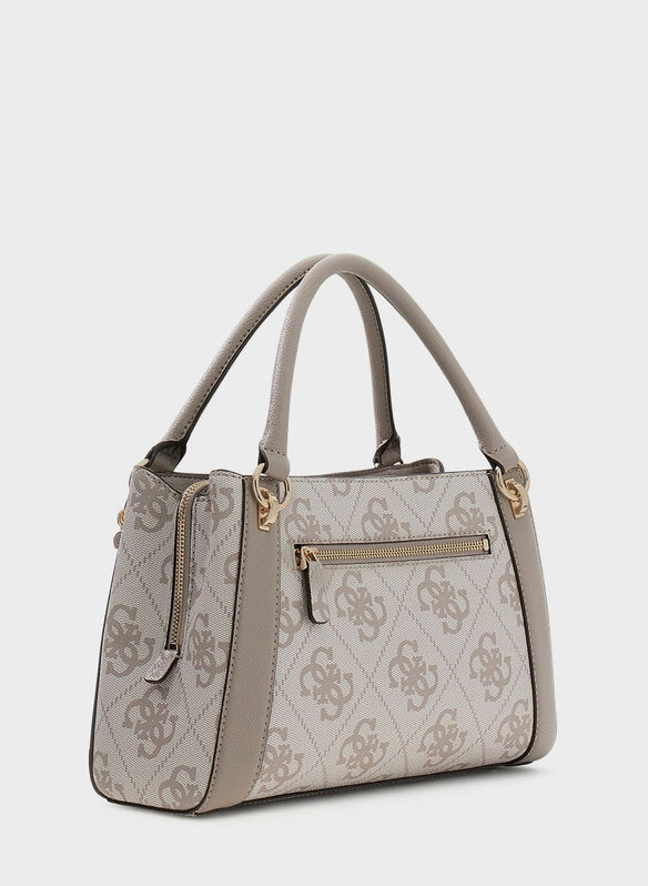 BORSA A MANO LOGO KARNILLA, DARK TAUPE TAUPE, medium