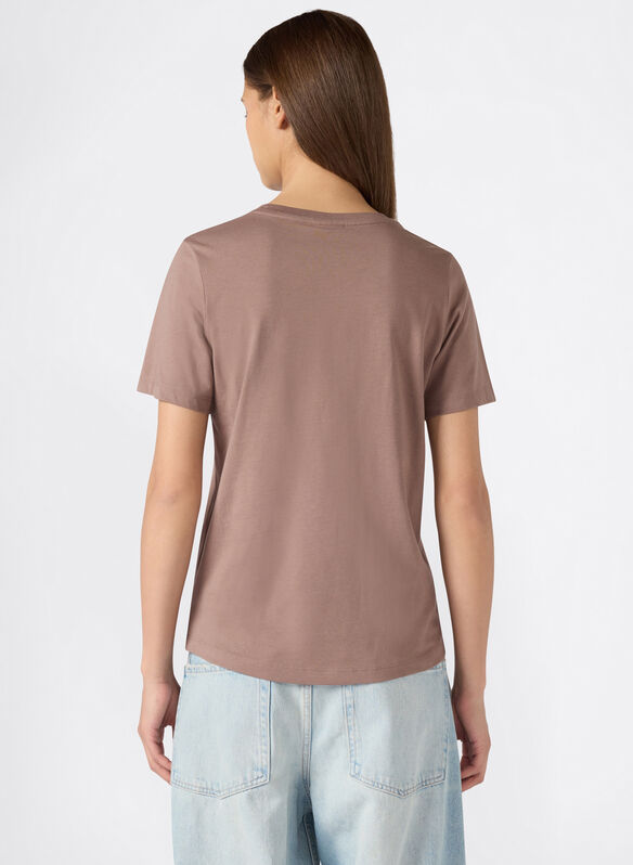 T-SHIRT HERITAGE MICRO LOGO, MS513 CIOCCOLATO, medium