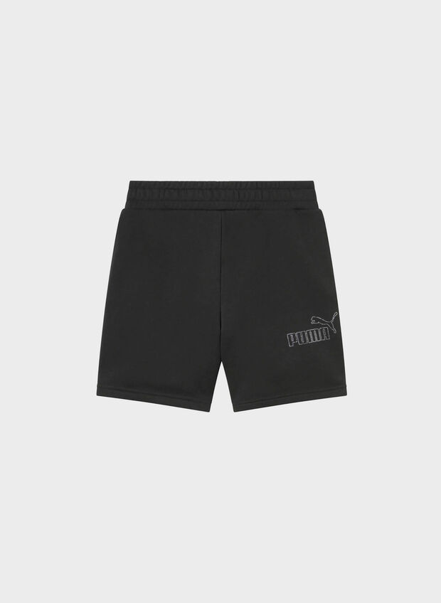 SHORT RHINESTONE LOGO CON STRASS, 01 BLK, large