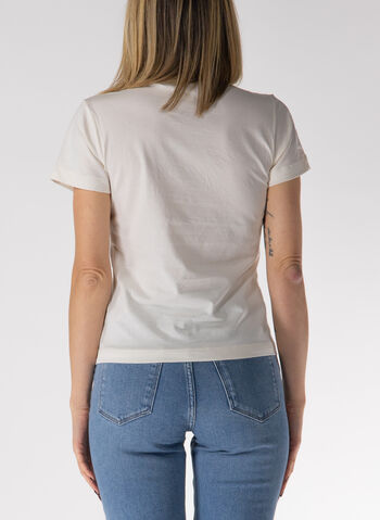 T-SHIRT GIROCOLLO A MANICHE CORTE, G1O6 PANNA, small