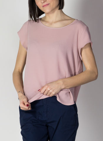 BLUSA LOOSE SHORT SLEEVED TOP, PALE MAUVE, small