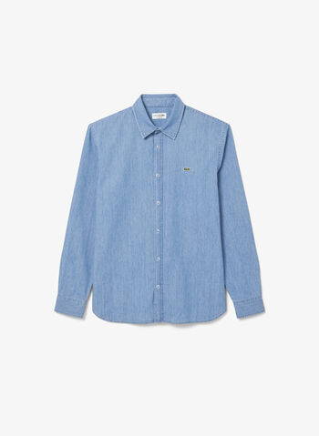 CAMICIA IN DENIM LEGGERO CON LOGO, MKU STONE, small