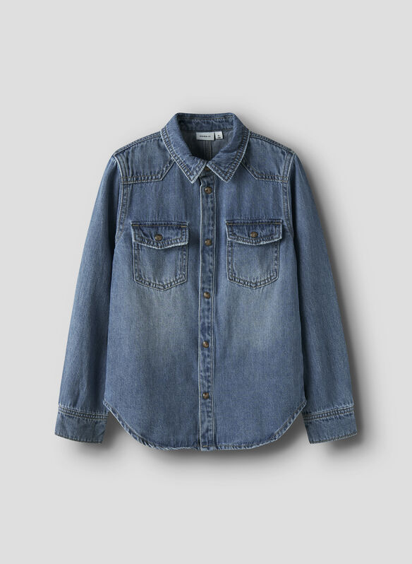 CAMICIA JEANS KIM RAGAZZO, MEDIUM BLUE DENIM, medium