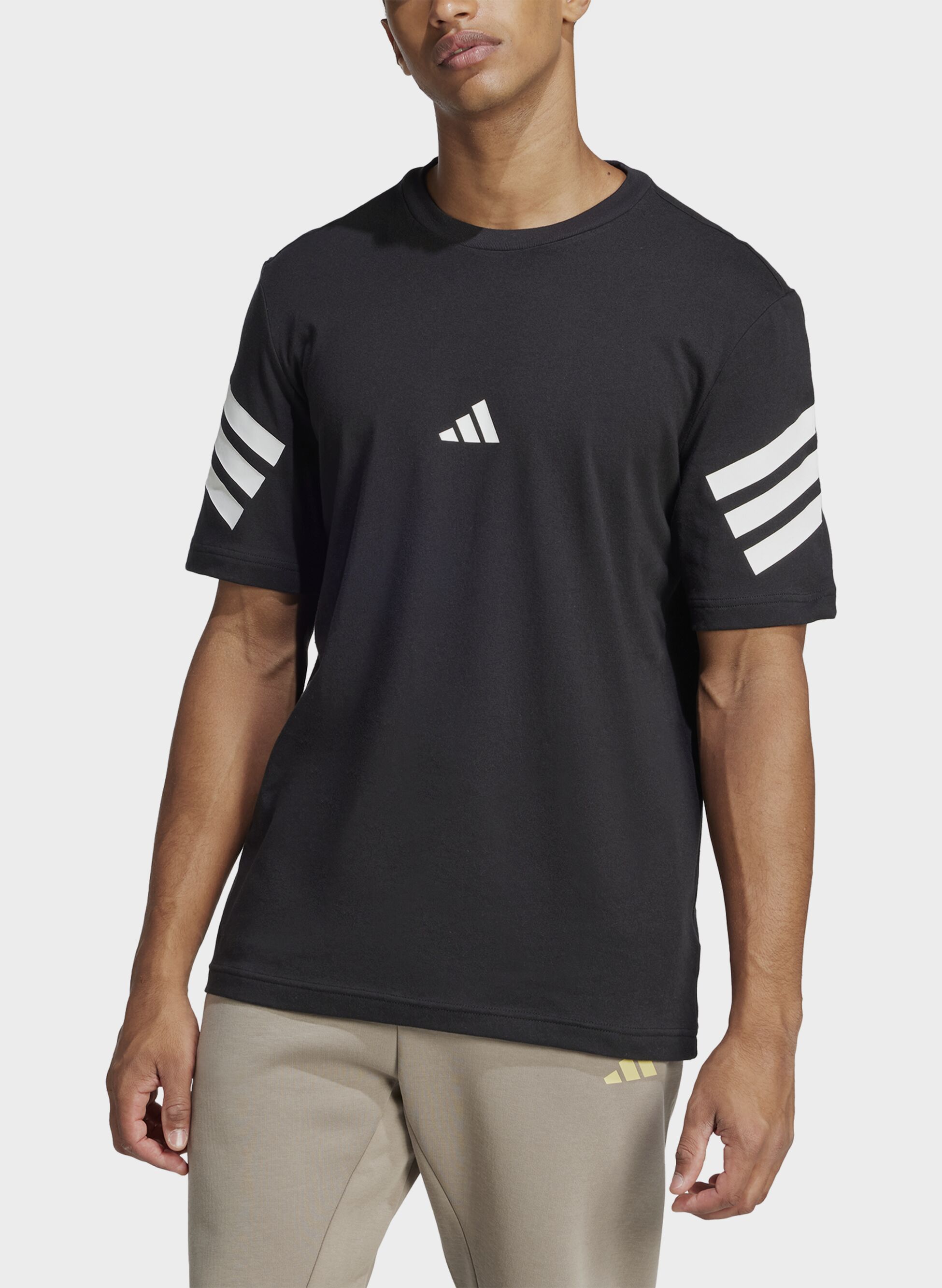 ADIDAS PERFORMANCE T-shirt Future Icons 3-Stripes nera da uomo