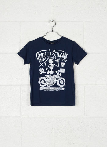 T-SHIRT  STAMPA TESCHIO RAGAZZO, 13NVY, small