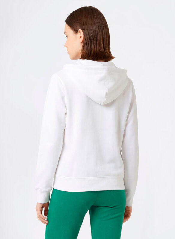 FELPA LEGGERA CON CAPPUCCIO E ZIP INTERA ICONS, WW001 WHT, medium