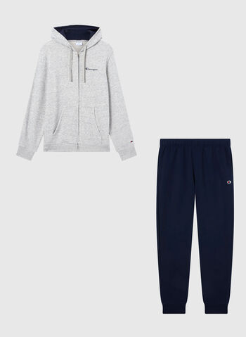 TUTA LEGGERA CON CAPPUCCIO E FULL ZIP, EM021 GREYNVY, small