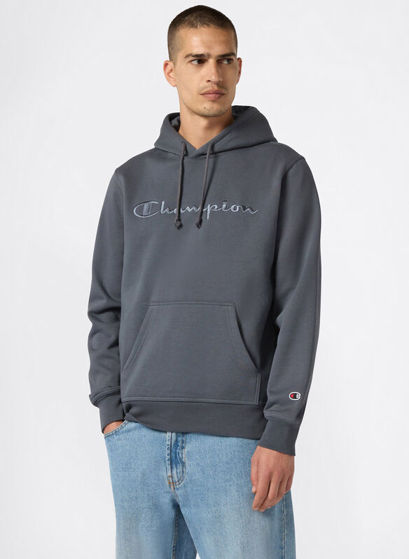 FELPA HOODIE CON RICAMO LOGO, KK022 FUMO, medium