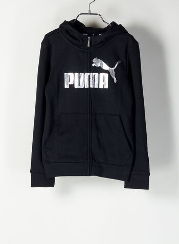 FELPA CON CAPPUCCIO ESSENTIAL RAGAZZA, 51BLK, small