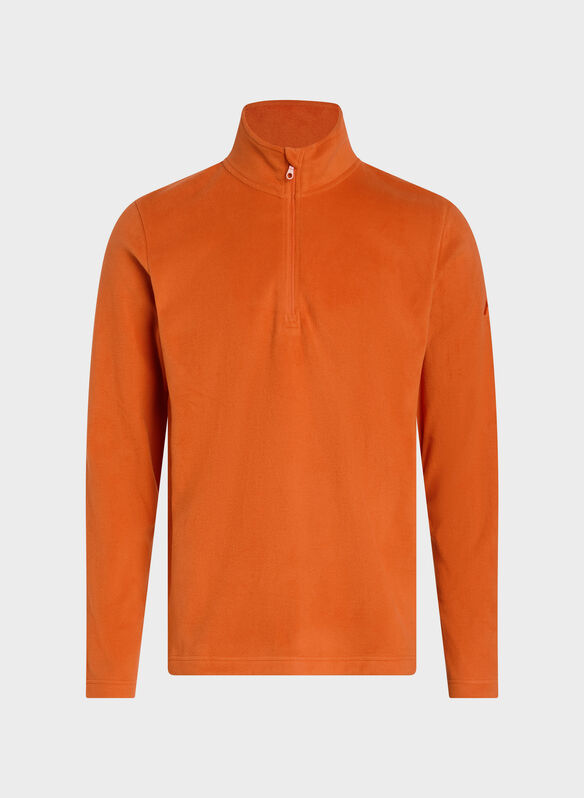 FELPA IN PILE AMARILLO 1/2 ZIP, 312 ORANGE, medium