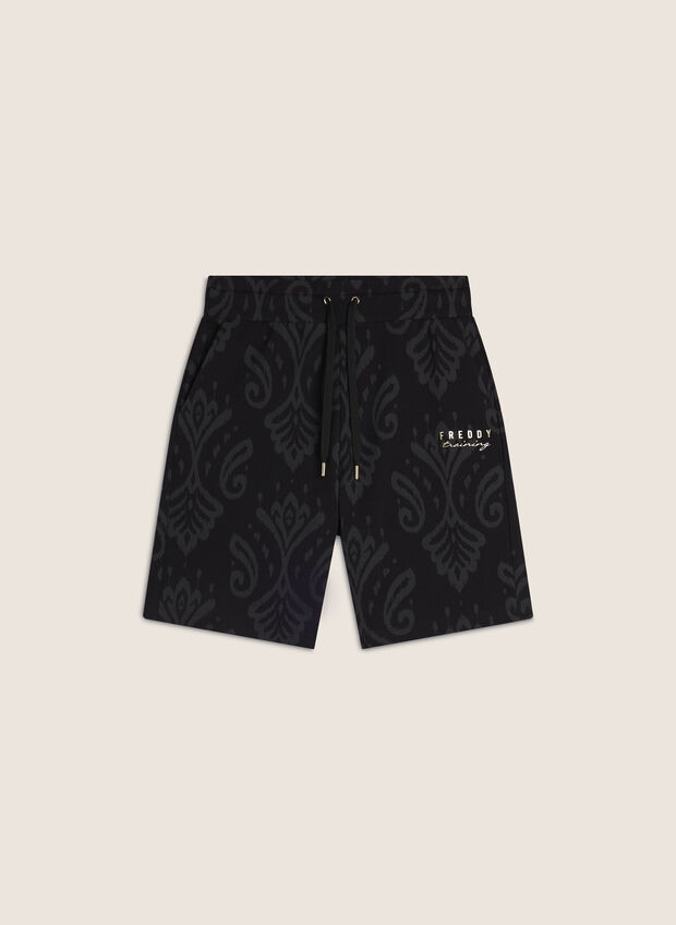 SHORT IN JERSEY CON STAMPA, IKATN BLK, large